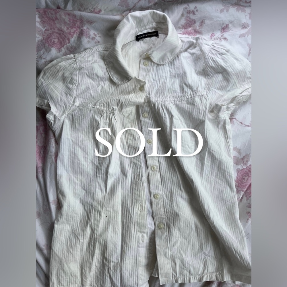 White Brandy Melville button up milkmaid top